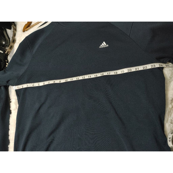 Men's Vintage Adidas Navy XL Tracksuit Sweatshirt 3 White Stripes 2008 - Picture 5 of 9